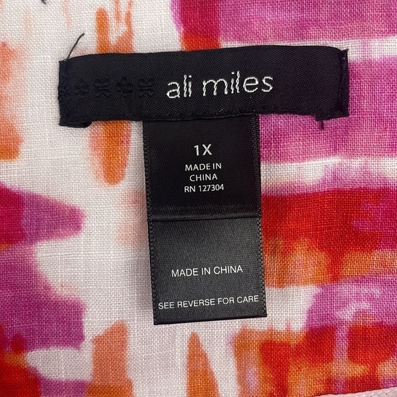 ALI Miles Boho Abstract Linen Jacket Sz 1X - Picture 3 of 11